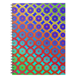 Carnet Motif de fractale de mandala d'arc-en-ciel