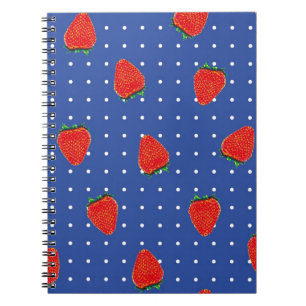 Carnet motif de fraise avec points