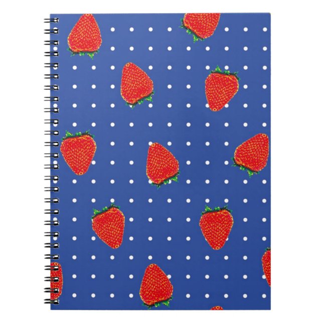 Carnet motif de fraise avec points (Devant)