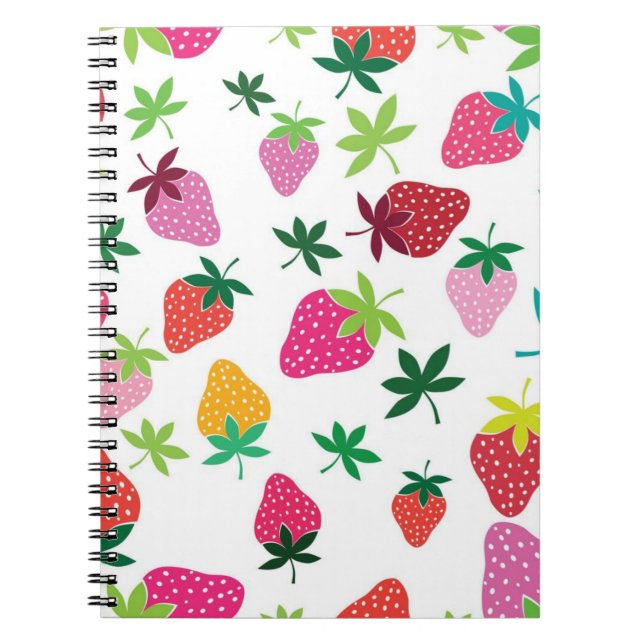 Carnet Motif de fraises (Devant)