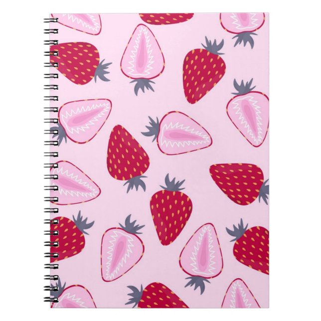 Carnet Motif de fraises (Devant)