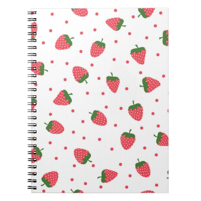 Carnet Motif de fraises (Devant)