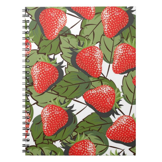 Carnet Motif de fraises (Devant)