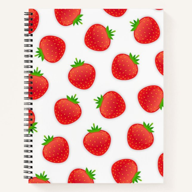 Carnet Motif de fraises (Devant)