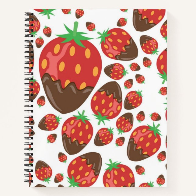 Carnet Motif de fraises (Devant)