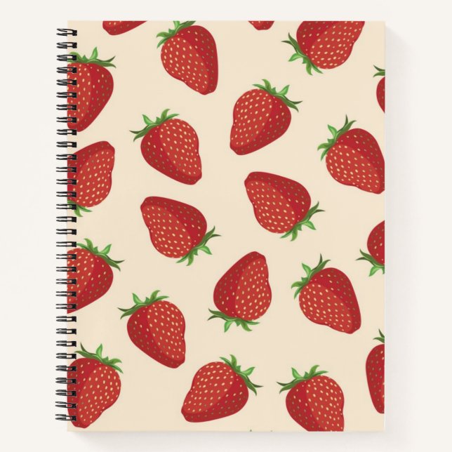 Carnet Motif de fraises (Devant)