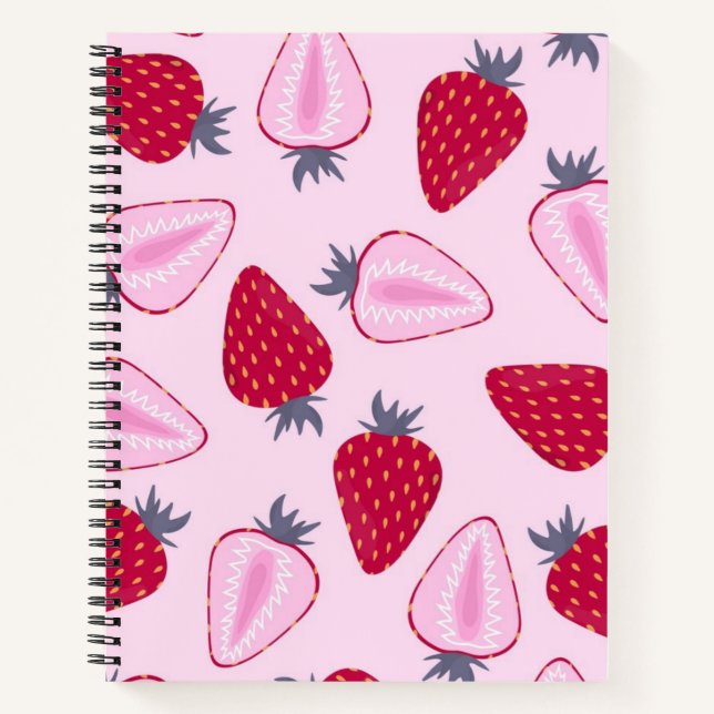 Carnet Motif de fraises (Devant)