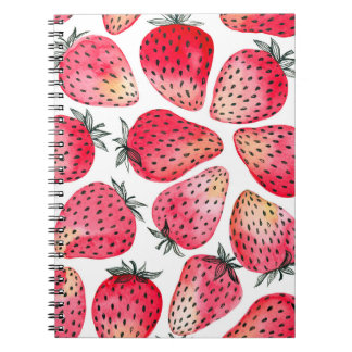 Carnet Motif de fraises d'aquarelle.