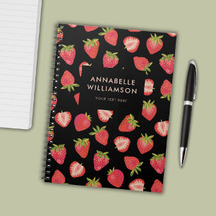 Carnet Motif de fraises personnalisé