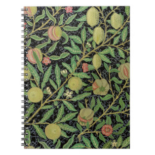 Carnet Motif de fruit de grenade sombre de William Morris