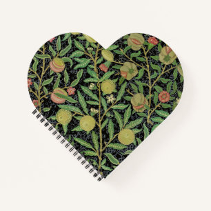 Carnet Motif de fruit de grenade sombre de William Morris