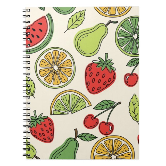 Carnet Motif de fruit frais et amusant  (Devant)