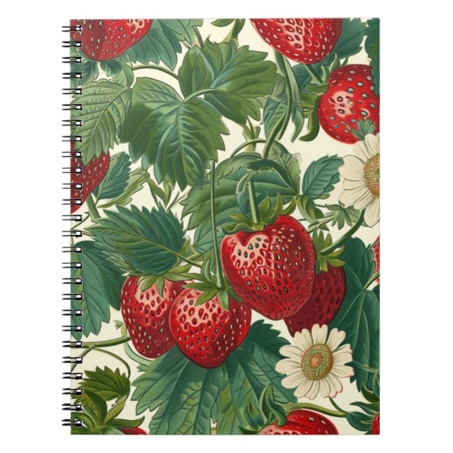 Carnet Motif de fruit fraise  (Devant)