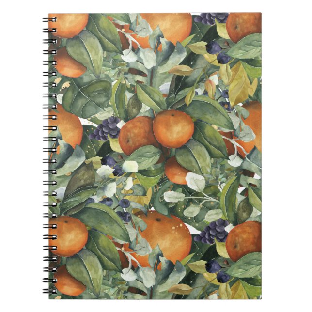 Carnet Motif de fruits à tomber orange (Devant)