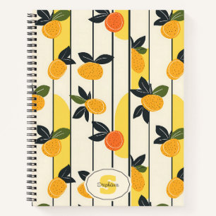 Carnet Motif de fruits d'agrumes avec Feuilles verts (2)