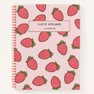 Carnet Motif de fruits de fraise rouge mignon 
