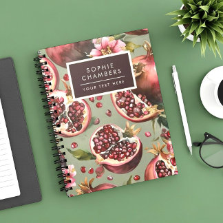 Carnet Motif de fruits et de fleurs de grenade luxuriants