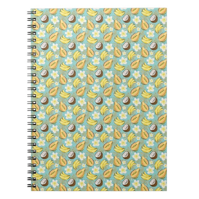 Carnet Motif de fruits tropicaux d'été (Devant)