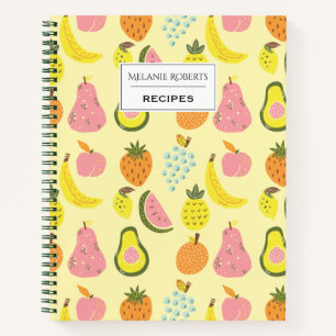 Carnet Motif de fruits tropicaux moderne Recette personna