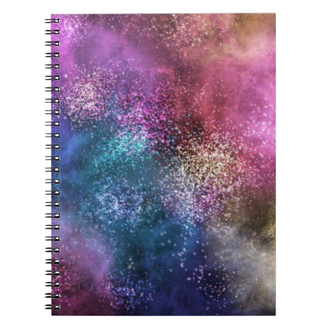 Carnet Motif de galaxie coloré (Devant)
