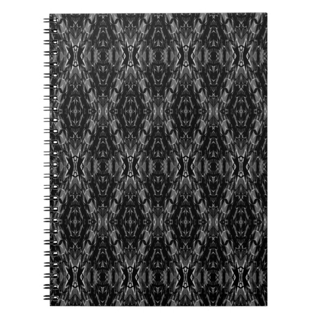 Carnet Motif de géométrie abstraite gris noir  (Devant)