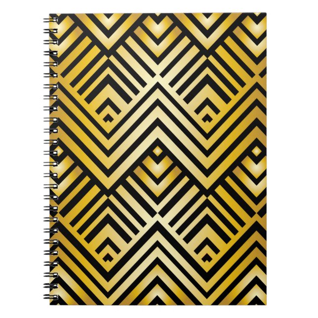 Carnet motif de géométrique Abstrait de style art déco, v (Devant)