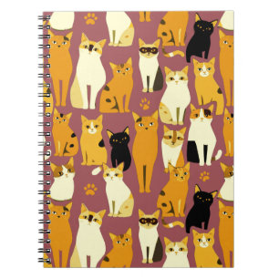 Carnet Motif de Ginger, Chats noirs et blancs