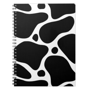 Carnet Motif de girafe abstraite noir et blanc