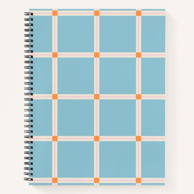 Carnet Motif de grille de couleurs douces avec accent cha (Devant)
