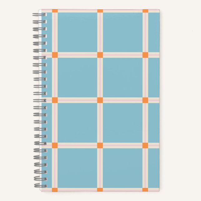 Carnet Motif de grille de couleurs douces avec accent cha (Recto)
