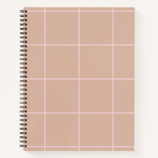 Carnet Motif de grille en beige chaud minimal design à ca