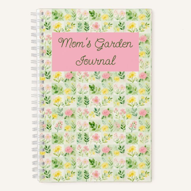 Carnet Motif de grille florale à l'aquarelle (Recto)