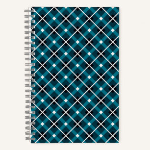 Carnet Motif de grille géométrique turquoise et Marine