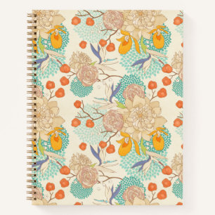 Carnet Motif de jardin fleuri coloré