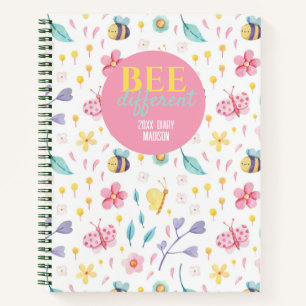 Carnet Motif de jolies abeilles Citation abeille différ