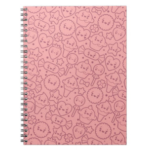 Carnet Motif de Kawaii avec les gâteaux mignons