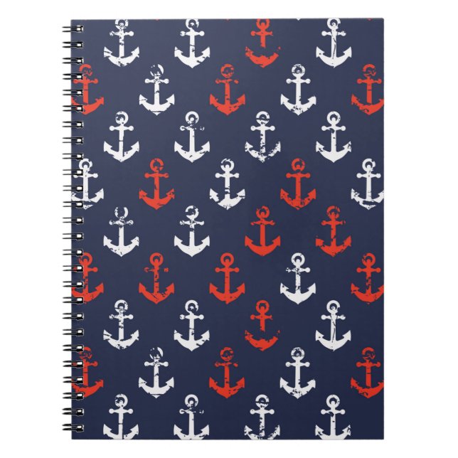 Carnet Motif De La Marine Rouge Blanche Et Bleue (Devant)