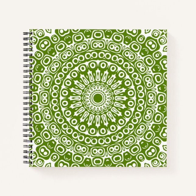 Carnet Motif de la nature Mandala vert (Devant)