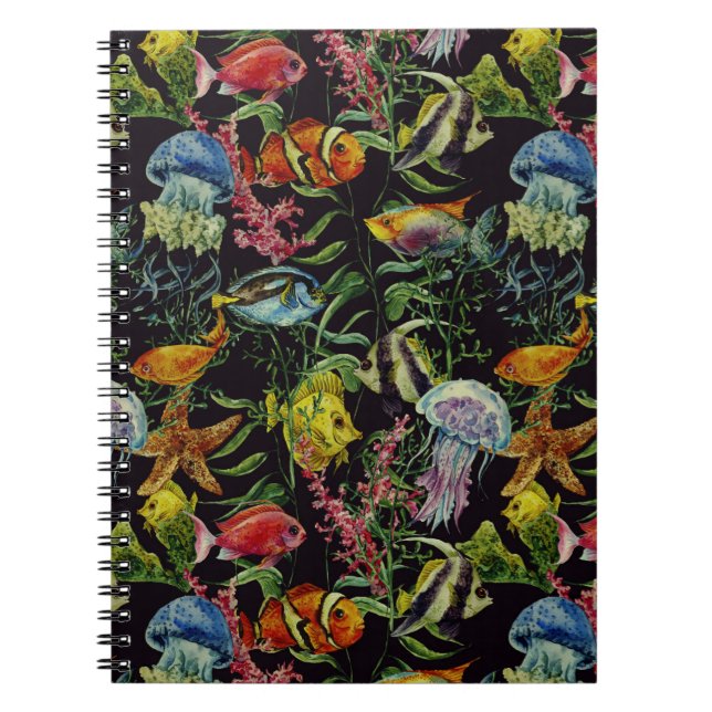 Carnet Motif de la vie marine de couleur 1 (Devant)