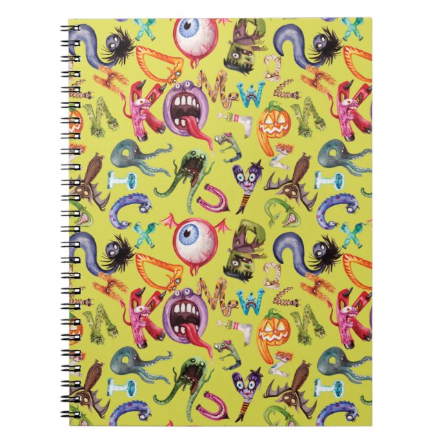 Carnet Motif de l'alphabet monstre (Devant)