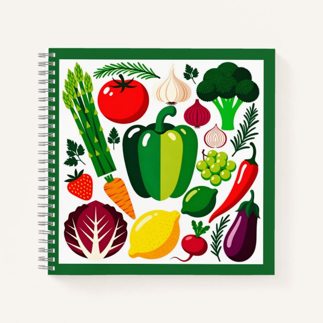 Carnet Motif de légumes (Devant)