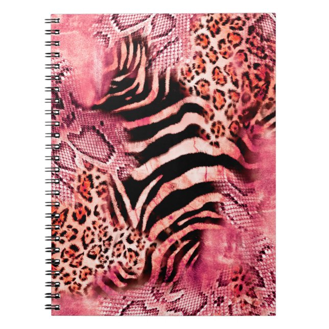 Carnet Motif de léopard, zèbre abstrait. léopard, (Devant)