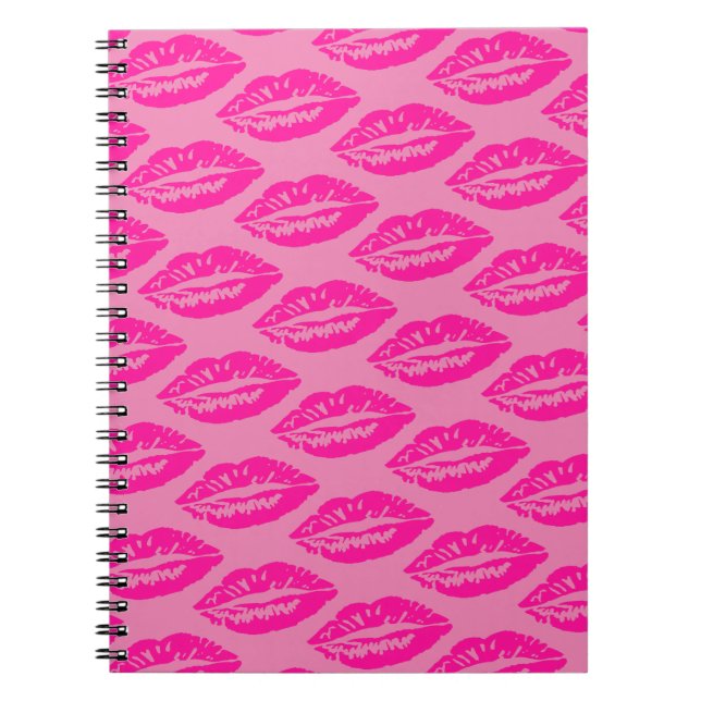 Carnet Motif de lèvres roses (Devant)