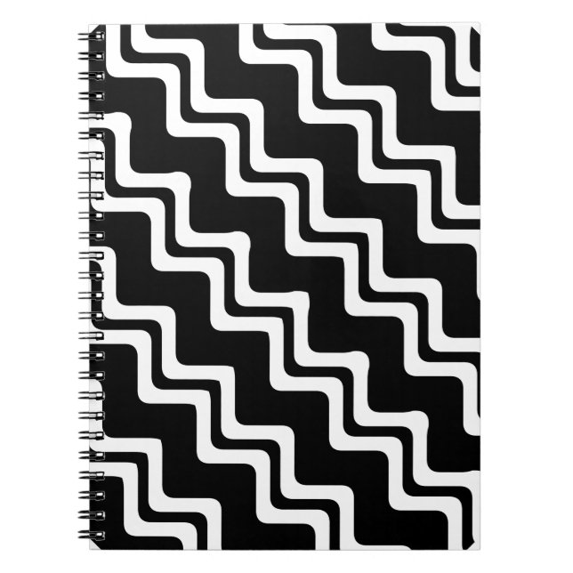 Carnet Motif de ligne double couleur Diagonal Zig Zag (Devant)