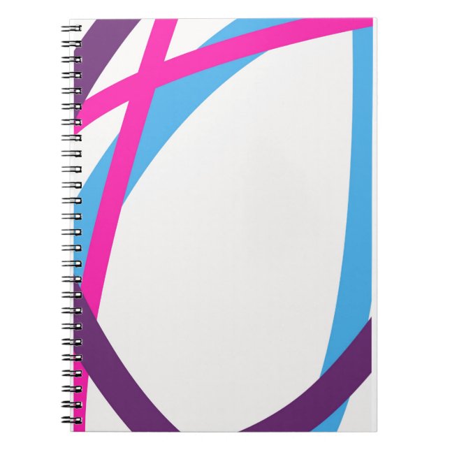 Carnet Motif de lignes courbes abstraites (Devant)
