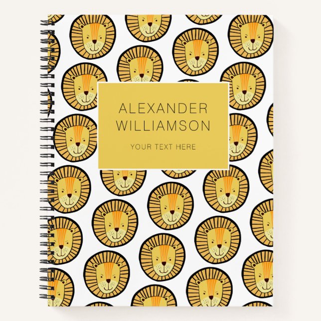 Carnet Motif de lion amusant  (Devant)