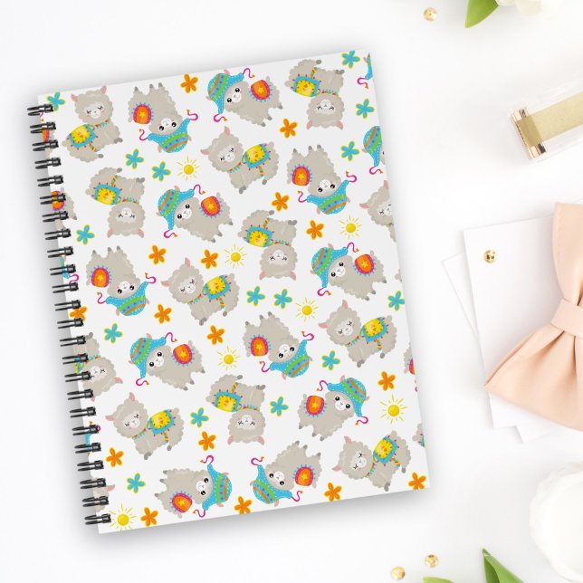Carnet Motif De Llamas, Cute Llamas, Alpacas, Fleurs (Créateur téléchargé)