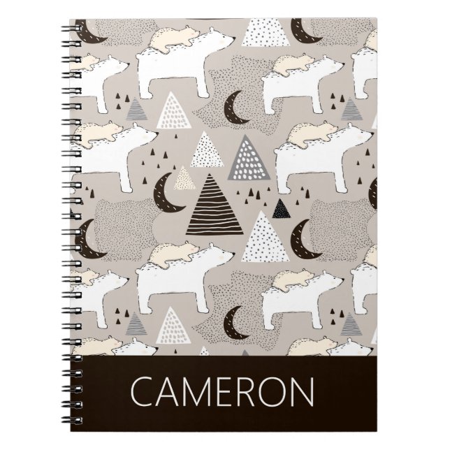 Carnet Motif de l'ours de bois du mignon Doodland (Devant)