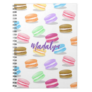 Carnet motif de macarons colorés