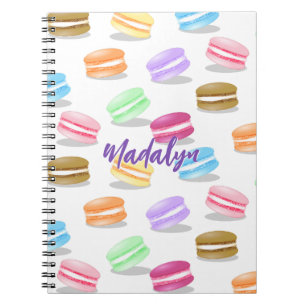 Carnet motif de macarons colorés